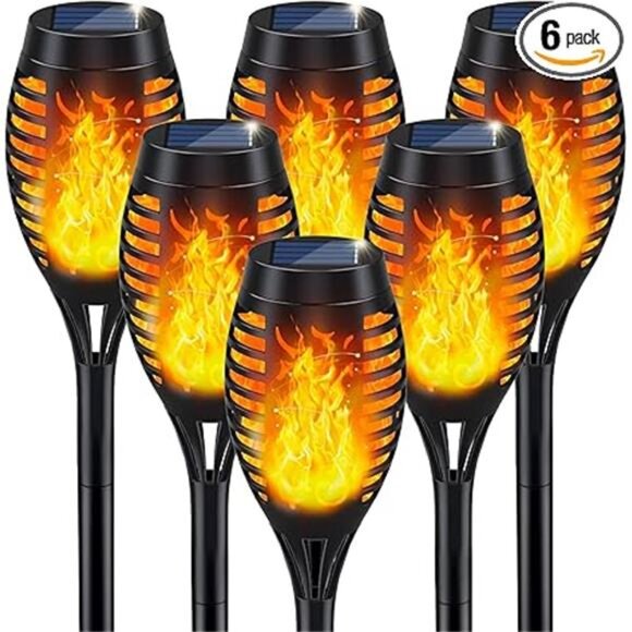 Solar Lights Outdoor, Solar Torch Light with Flickering Flame for Garden Decor - Picture 7 of 7